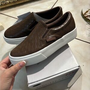 Superga Brown Slip Ons